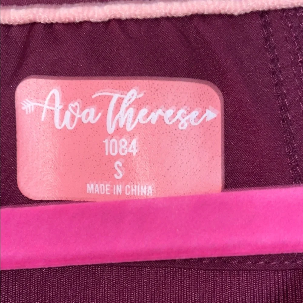 Ava Theresa Wine V-Neck Women's Scrub Top - Picture 2 of 6